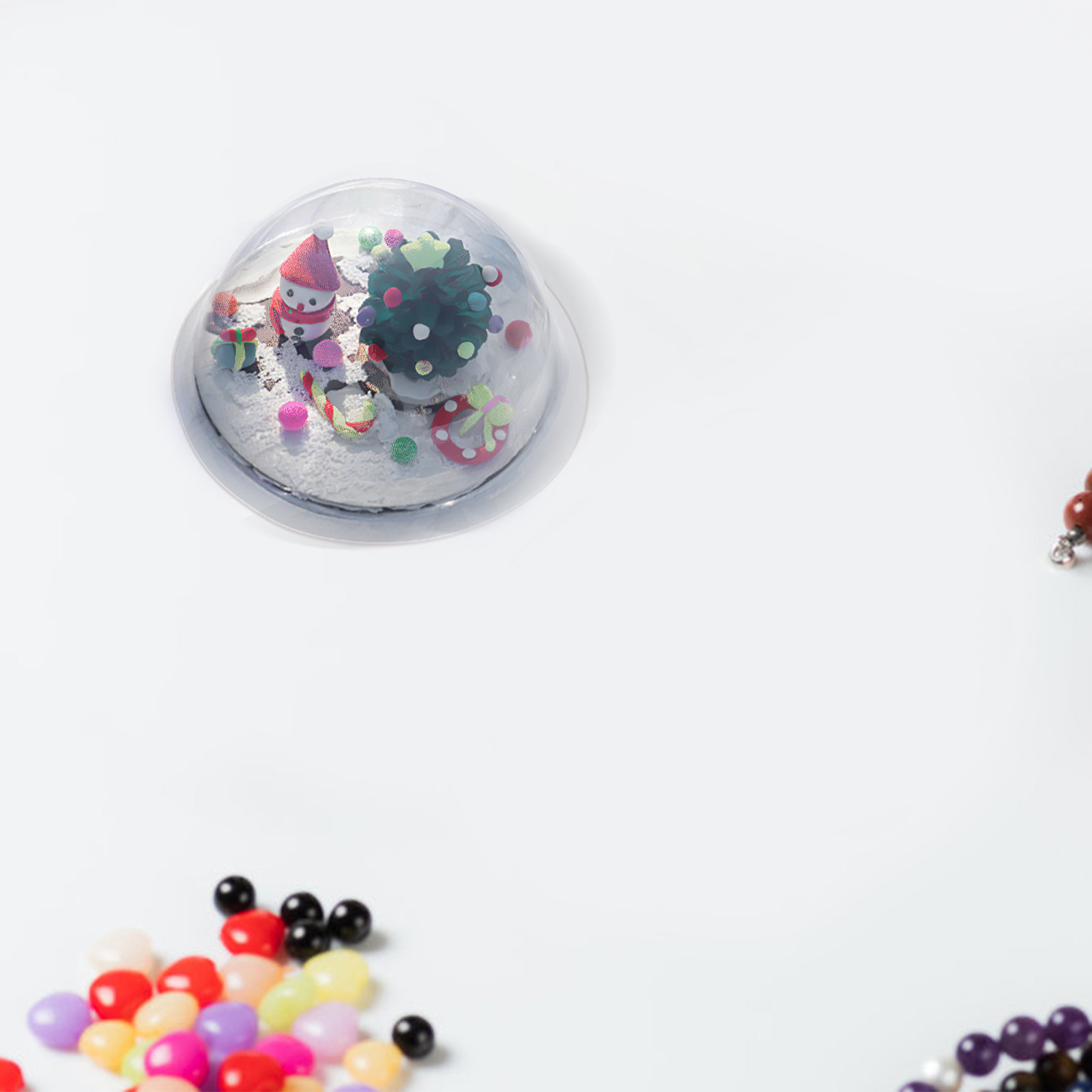 Plastic Dome Clear - 30Pcs Kubah Hiasan Plastik - Penutup