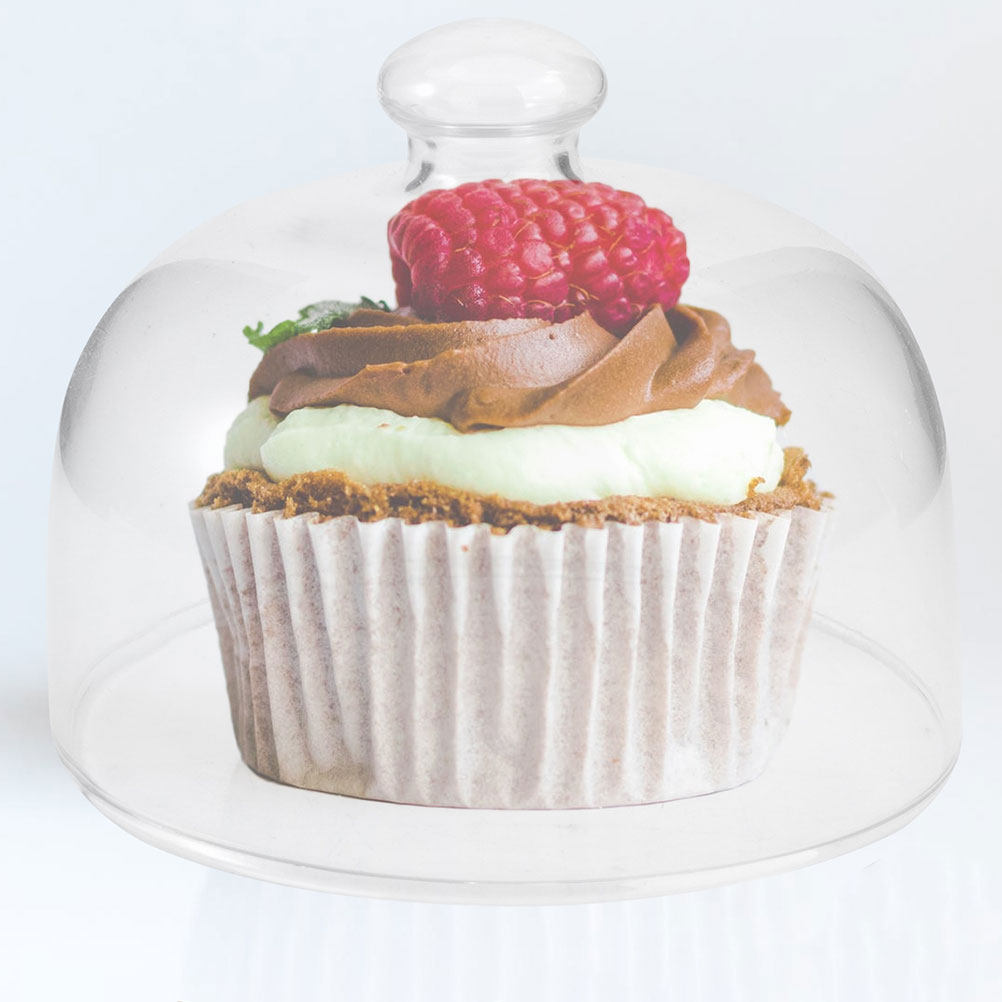 Plastic Dome Clear - 2Pcs Penutup Kue Transparan, Kaca Bulat